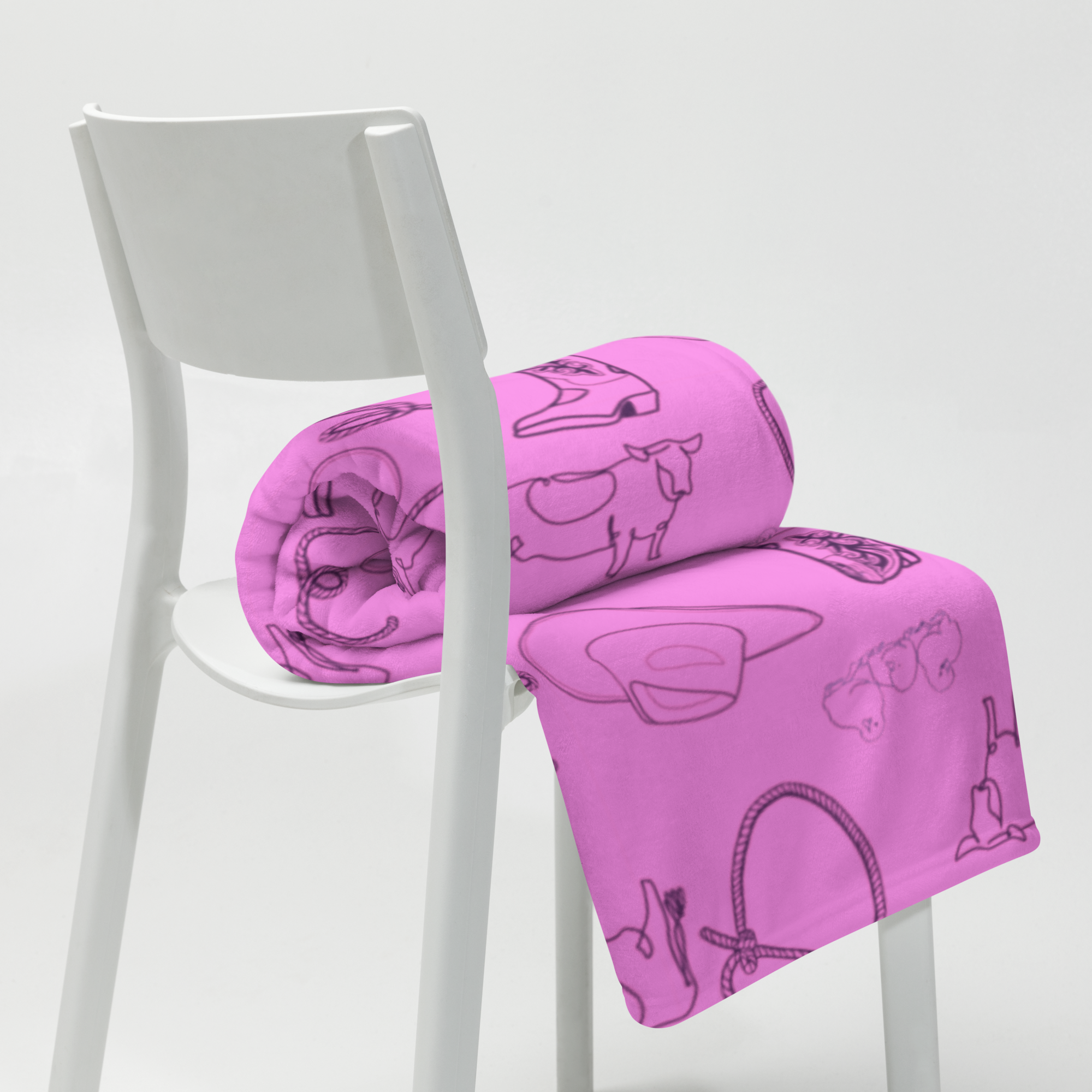 Pink Cowpoke Throw Blanket