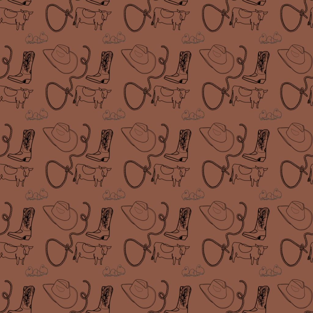 Brown Cowpoke Fitted Sheets