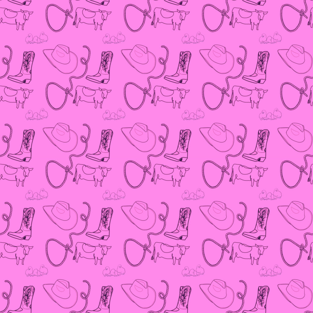 Pink Cowpoke Fitted Sheet