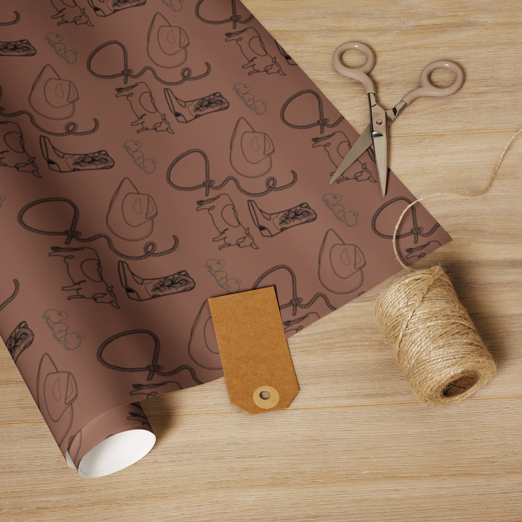 Brown Cowpoke Gift Wrapping Paper