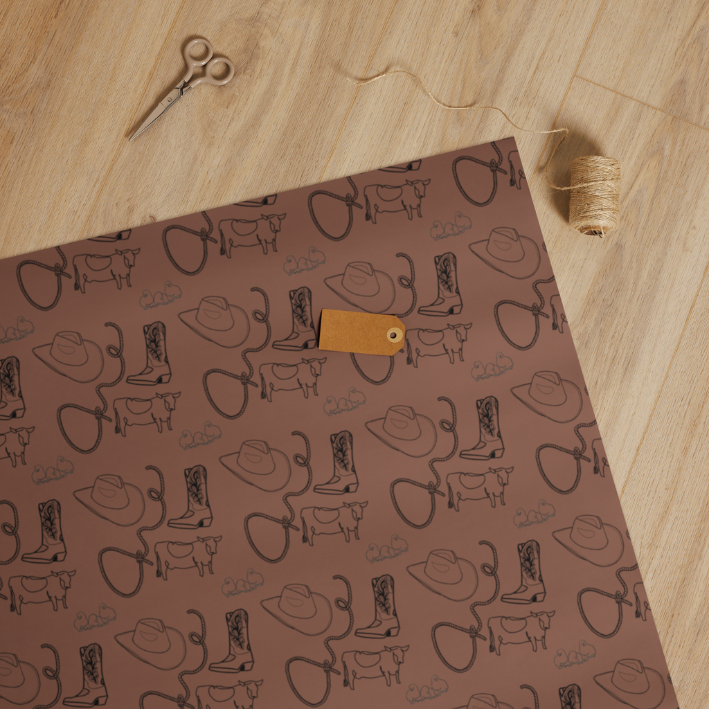 Brown Cowpoke Gift Wrapping Paper