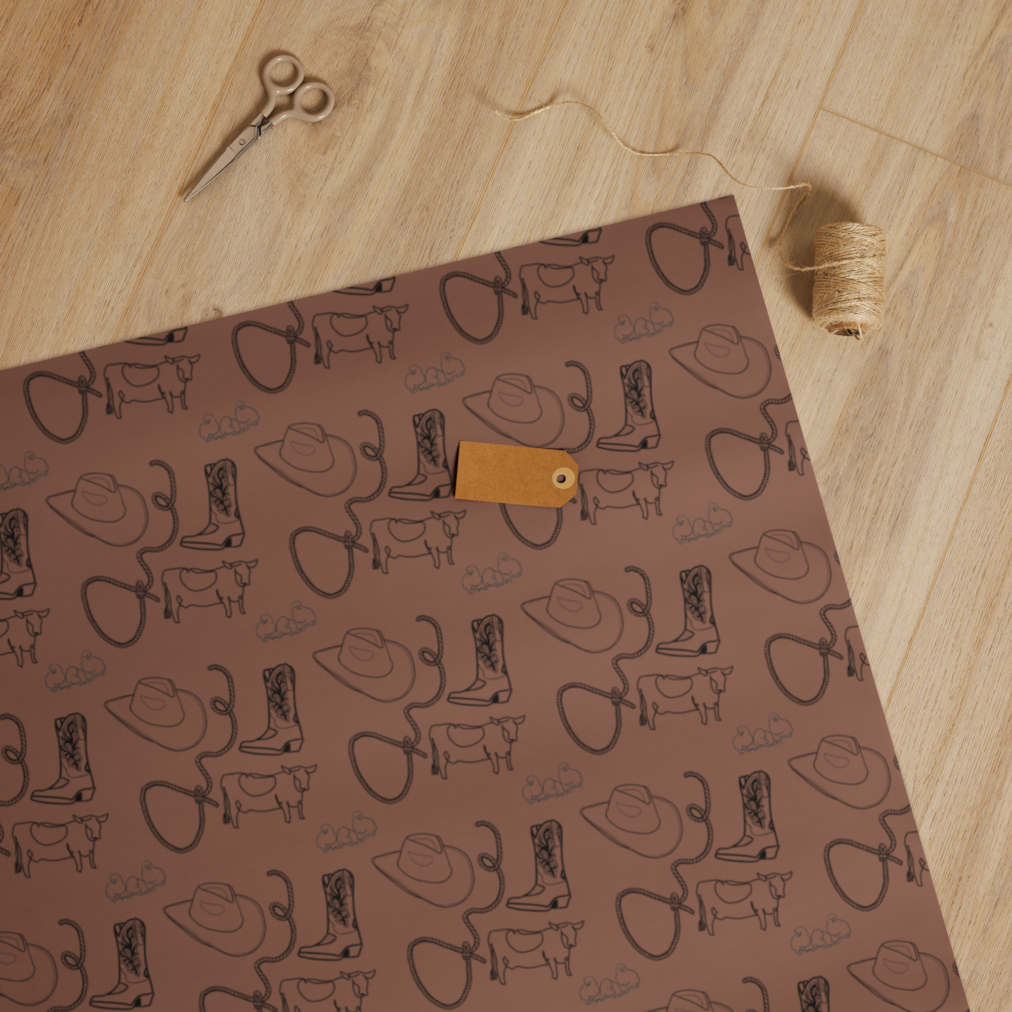 Brown Cowpoke Gift Wrapping Paper