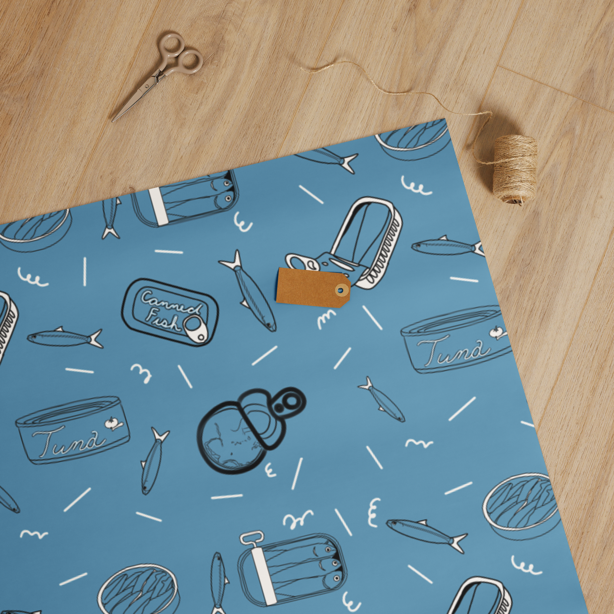 Tinned Fish Gift Wrapping Paper
