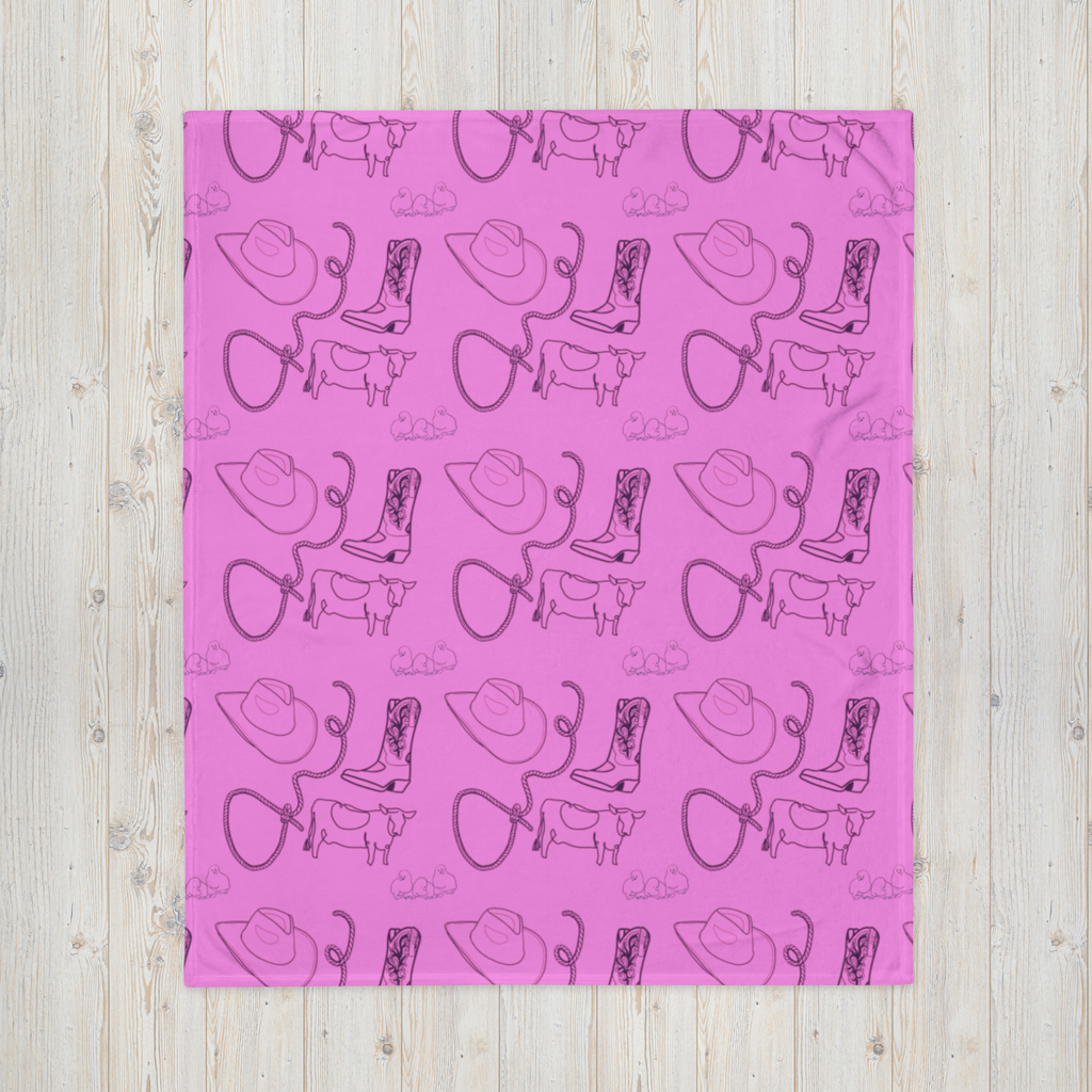 Pink Cowpoke Throw Blanket