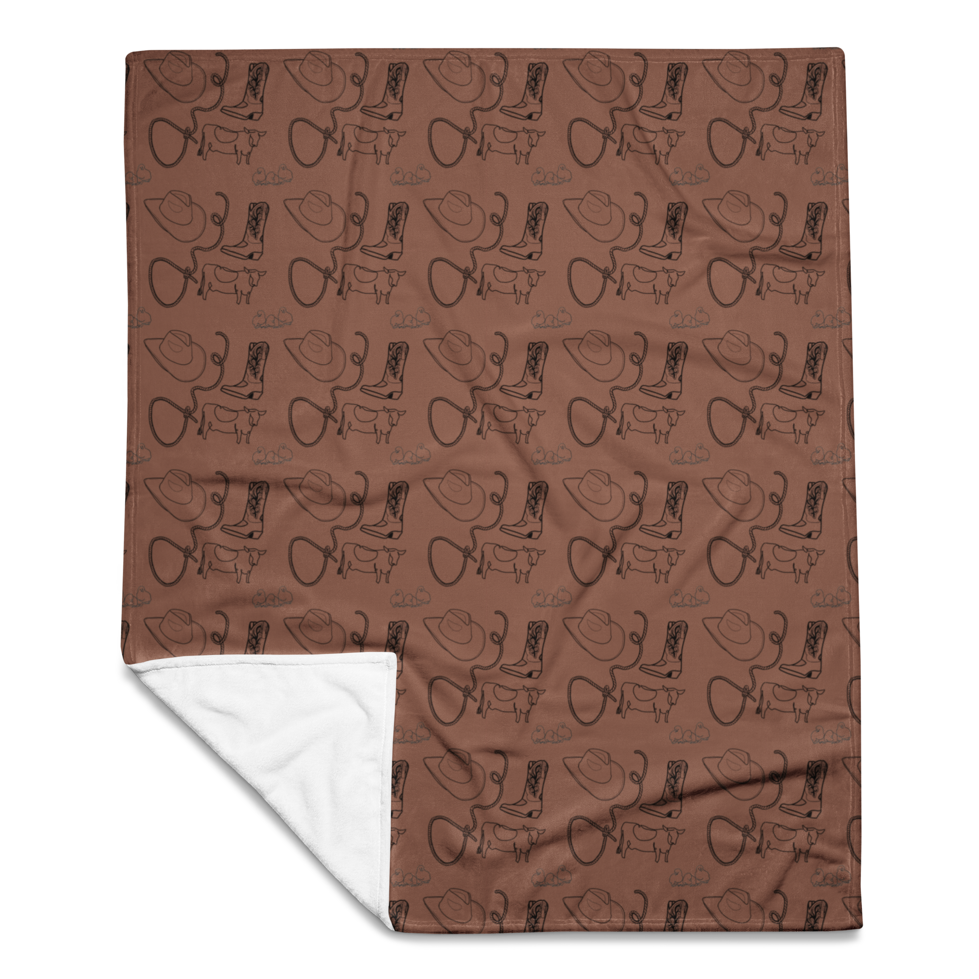 Brown Cowpoke Throw Blanket