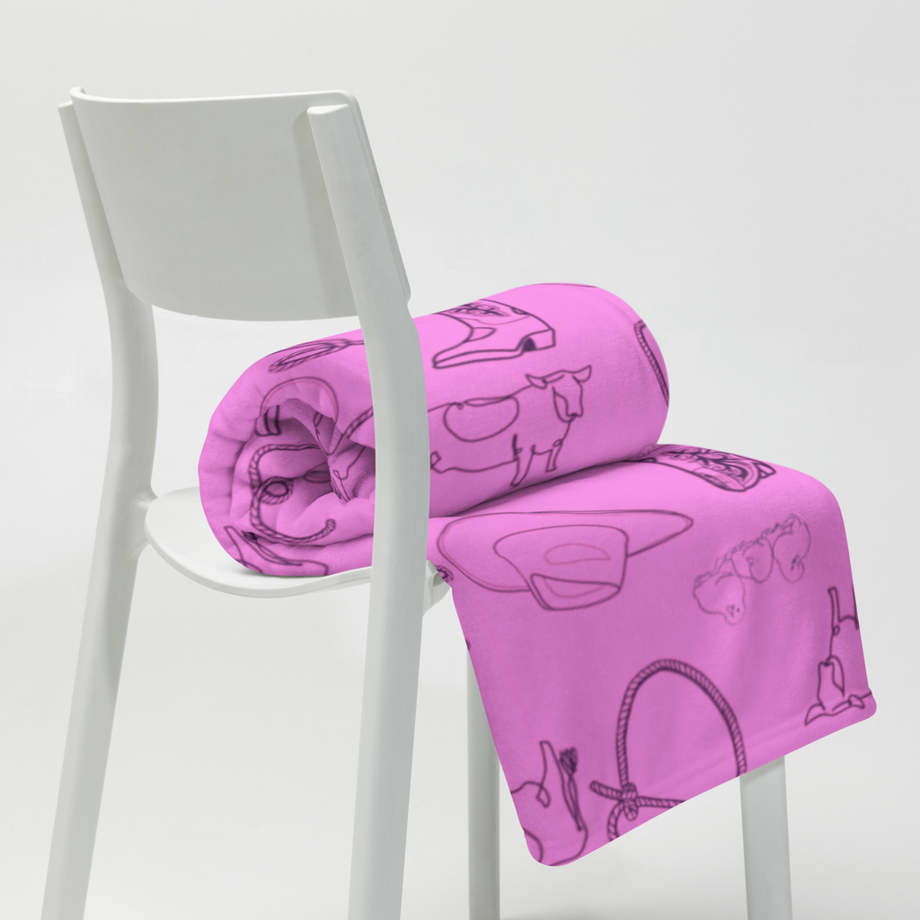 Pink Cowpoke Throw Blanket
