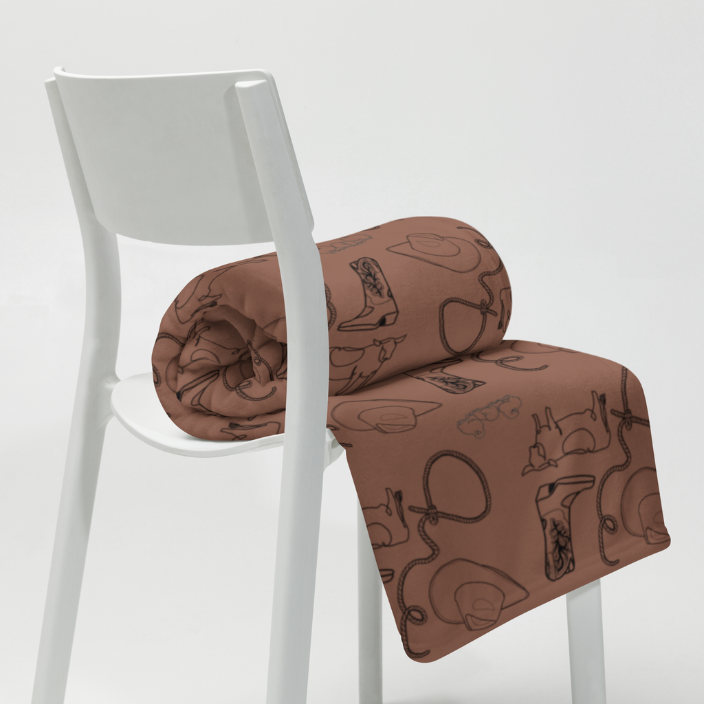 Brown Cowpoke Throw Blanket
