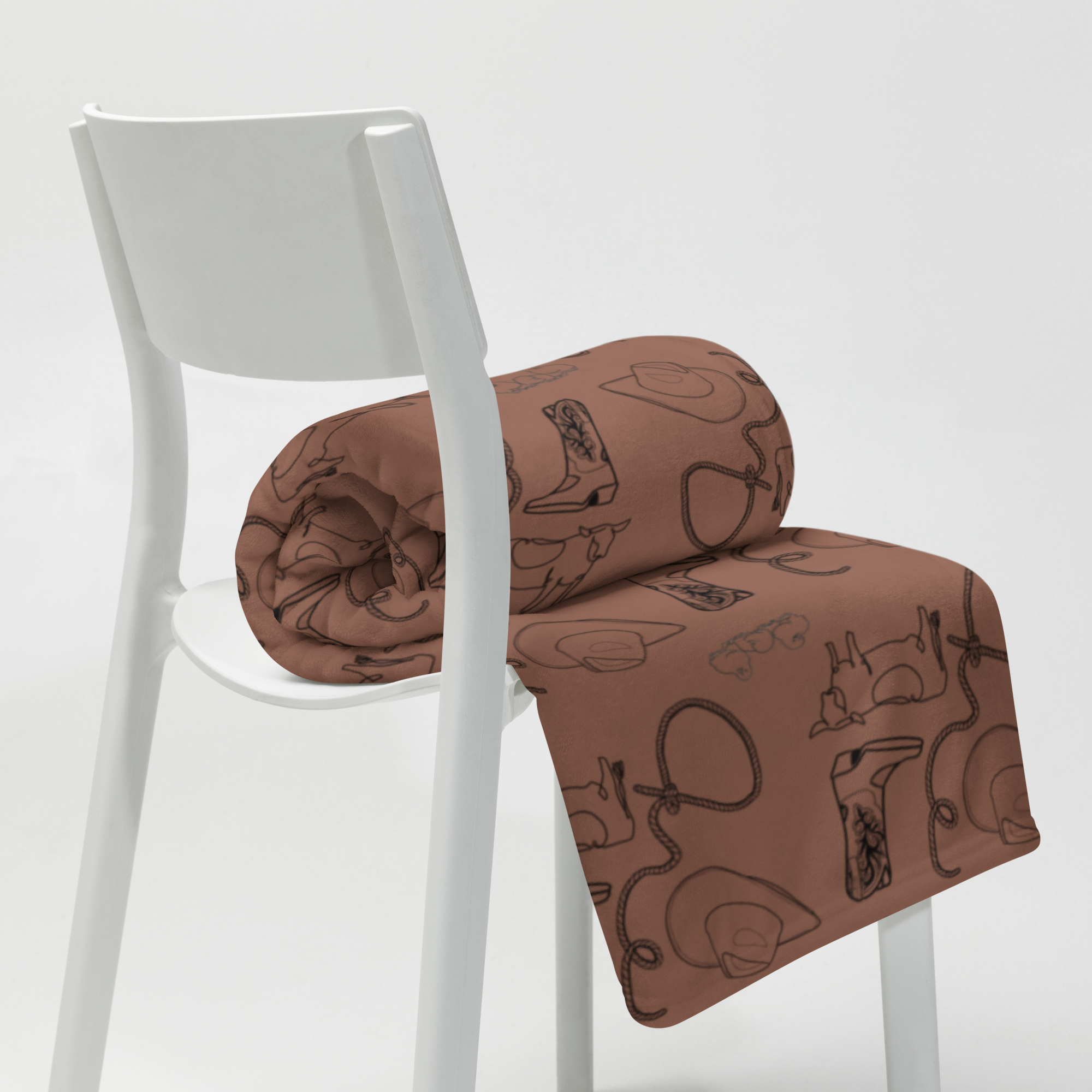Brown Cowpoke Throw Blanket