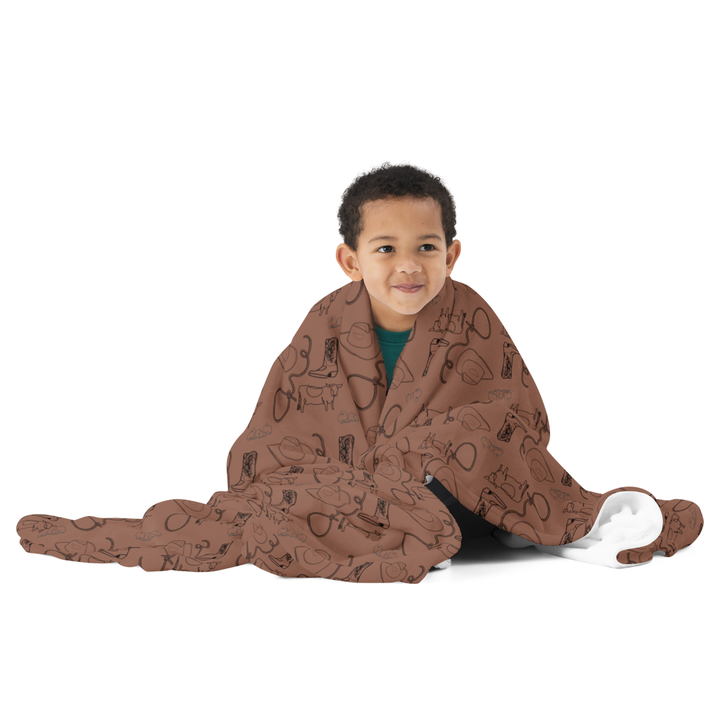 Brown Cowpoke Throw Blanket