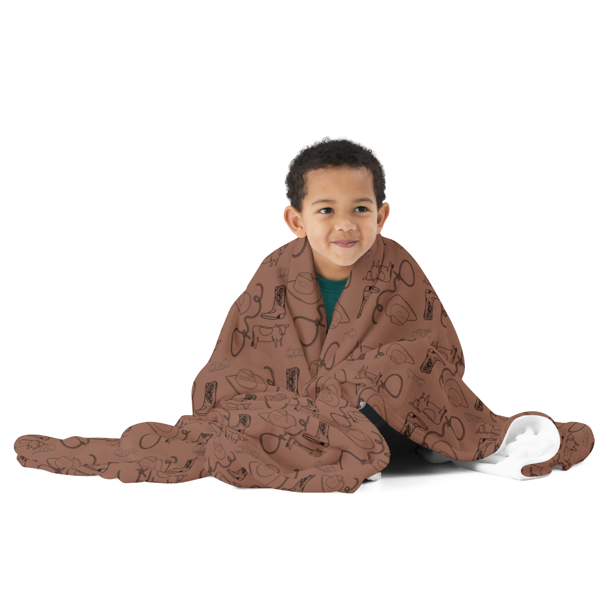 Brown Cowpoke Throw Blanket