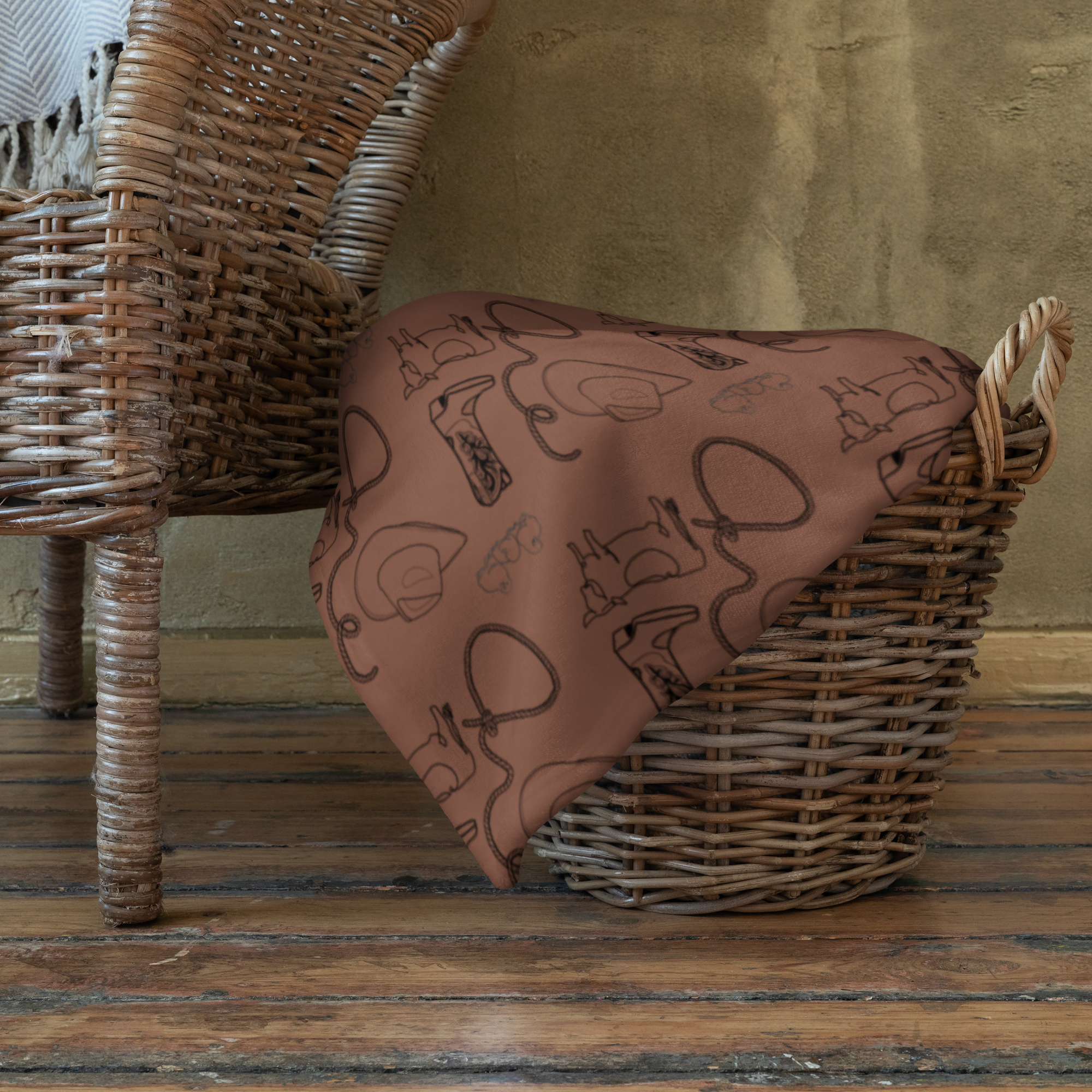 Brown Cowpoke Throw Blanket