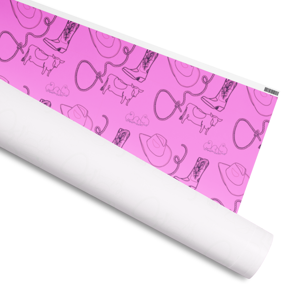 Pink Cowpoke Gift Wrap